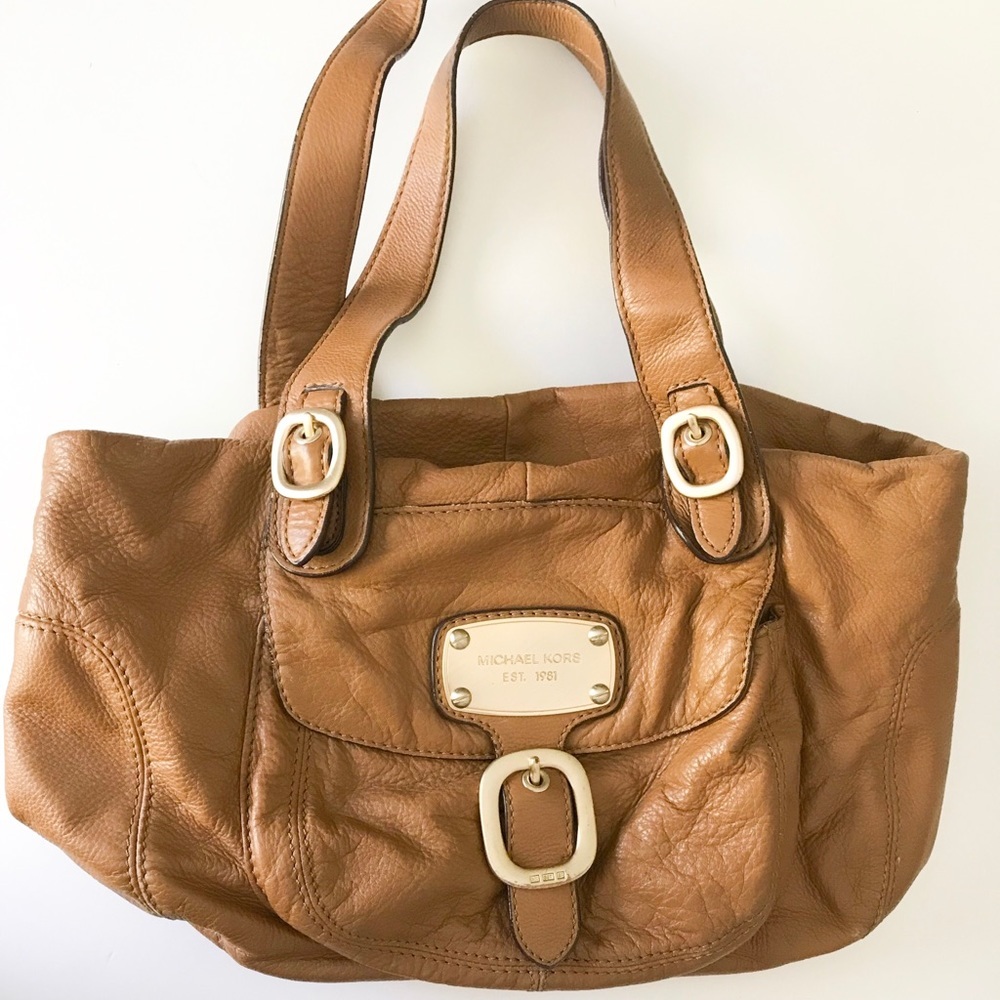 Michael Kors Soft Cognac Leather Hand Bag